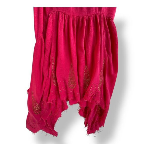 Free People Intimately Meadows Of Medallion Flowy BohoSlip Dress In Tango Pink S - Picture 5 of 9
